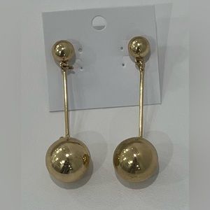 Goldtone Linear Drop Earrings, One Size